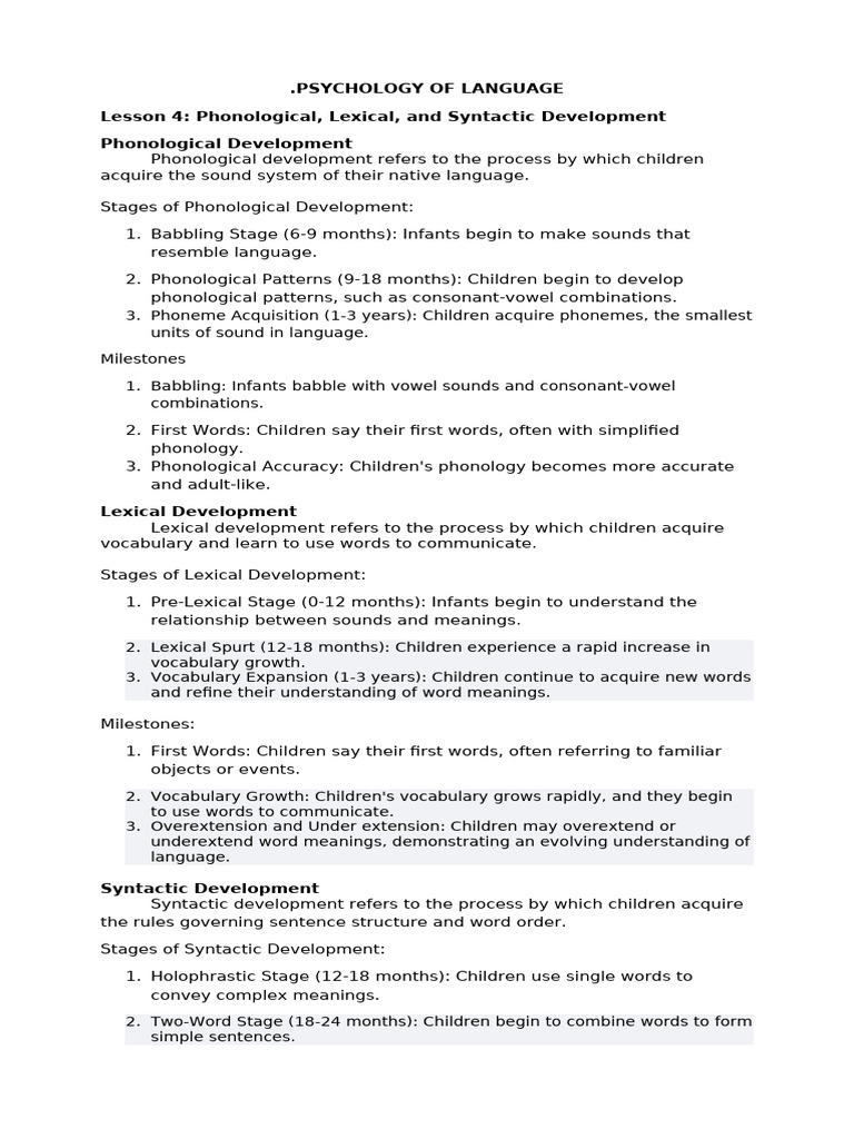 Child Language Development Stages | PDF | Language Development ...