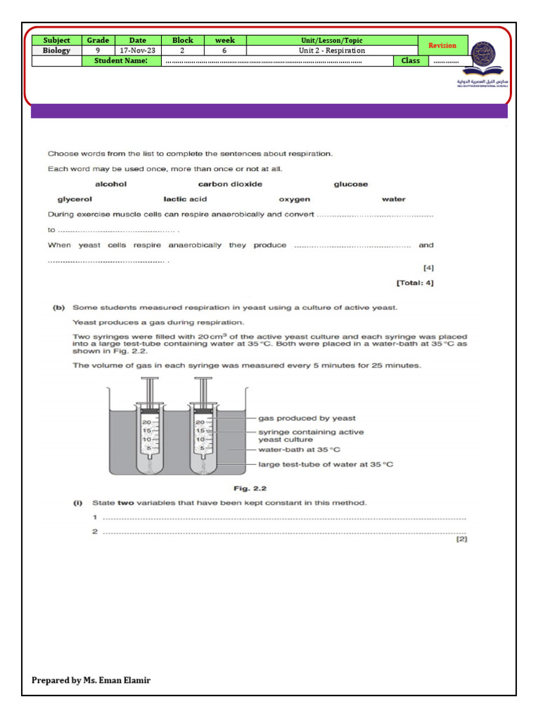 Grade 9 - Unit 2 - Revision 1 | PDF