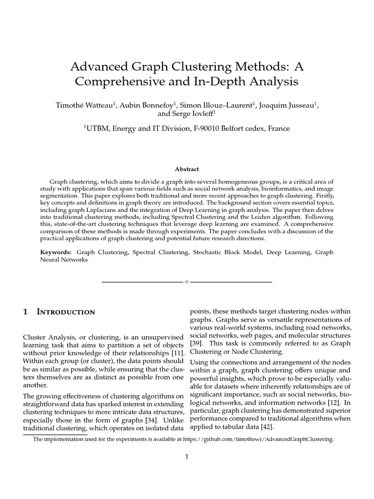graph-clustering | PDF | Eigenvalues And Eigenvectors | Cluster Analysis