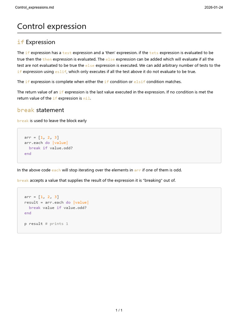 Understanding Control Expressions in Code | PDF