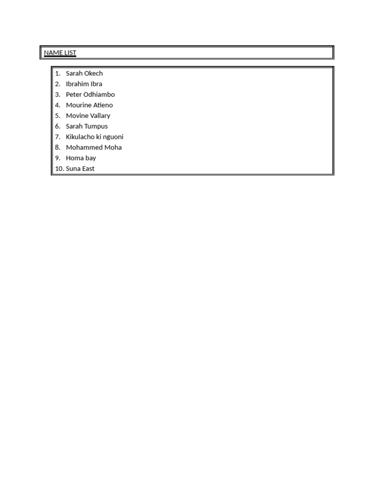 NAME LIST | PDF