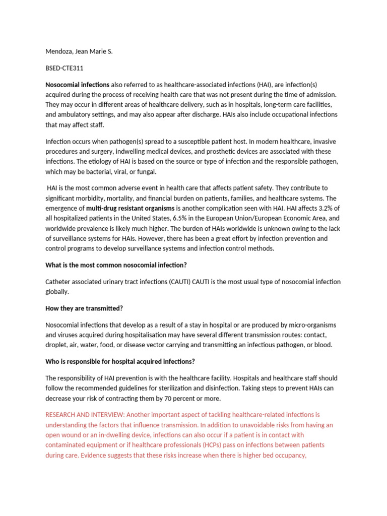 Understanding Nosocomial Infections | PDF | Hospital Acquired Infection ...