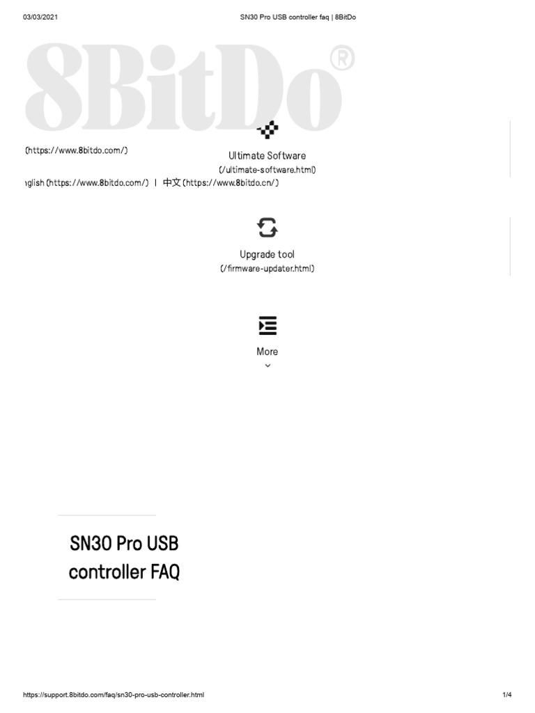 SN30 Pro USB Controller FAQ Guide | PDF | Usb | Bluetooth