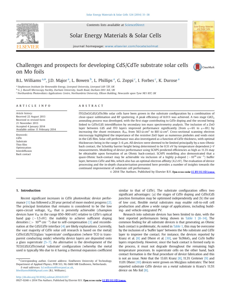 1-s2.0-S0927024814000233-main | PDF | Solar Cell | Sputtering