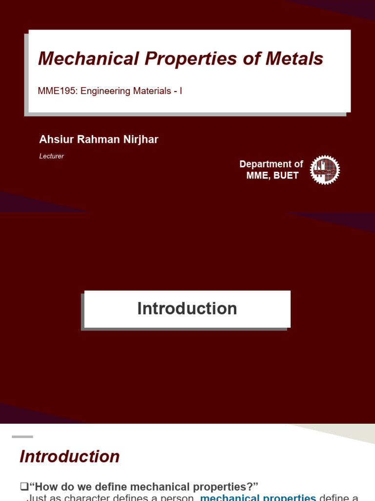 Mechanical Properties of Metals Explained | PDF | Yield (Engineering ...