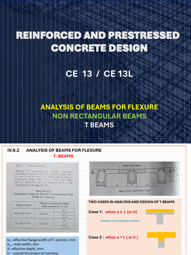 T-Beam Flexural Analysis Guide | PDF | Bending | Beam (Structure)