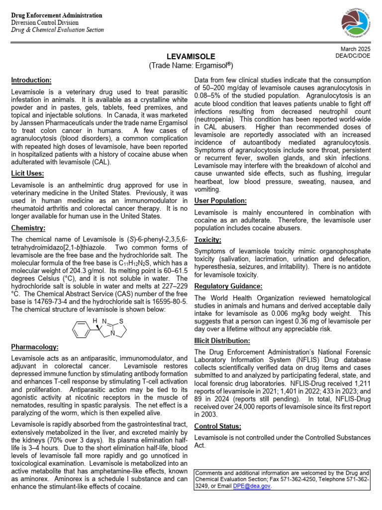 levamisole | PDF | Drugs | Medical Specialties