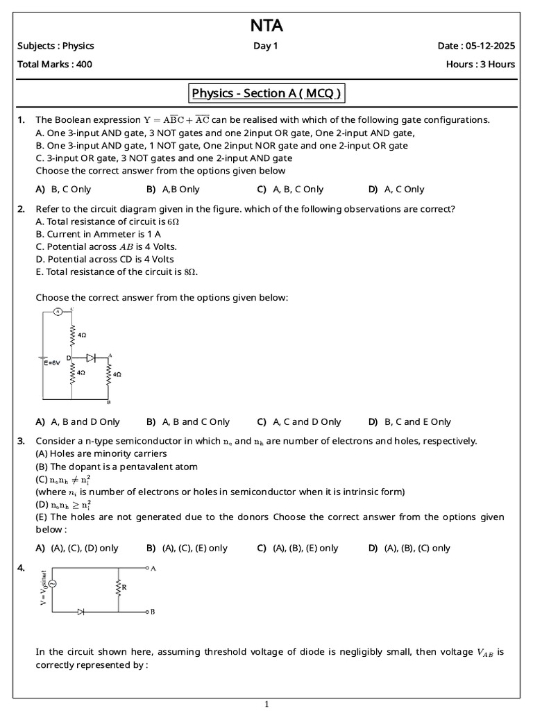 Physics Exam Questions and Answers | PDF | Atomic Nucleus | Neutron