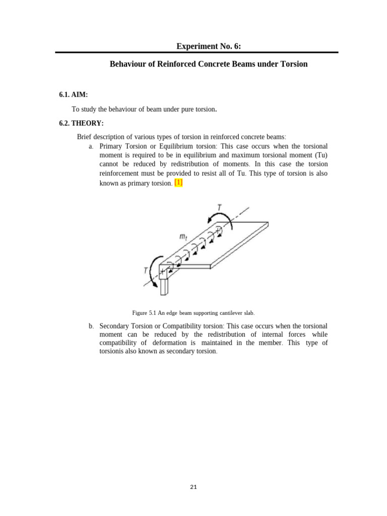 Torsional Behavior of Reinforced Concrete Beams | PDF | Beam (Structure ...