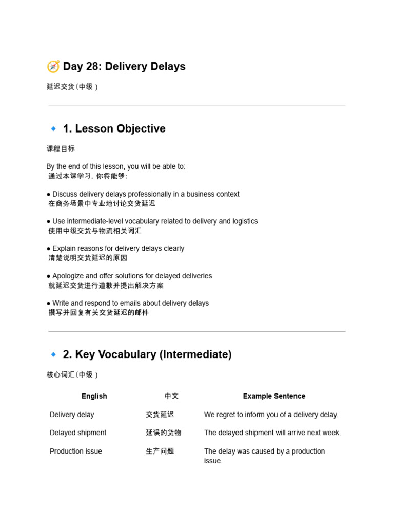 Day 28_ Delivery Delays | PDF