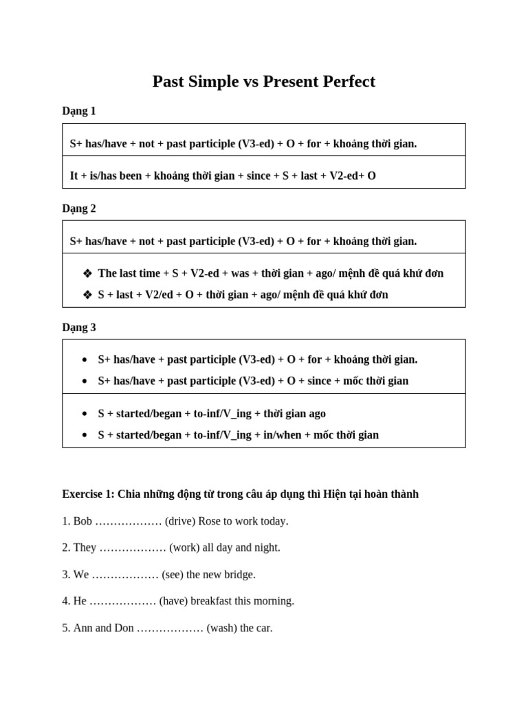 Past Simple vs Present Perfect Guide | PDF | Syntax | Language Mechanics