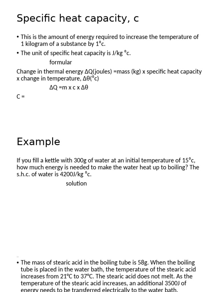 Specific Heat Capacity Explained | PDF | Heat Capacity | Heat