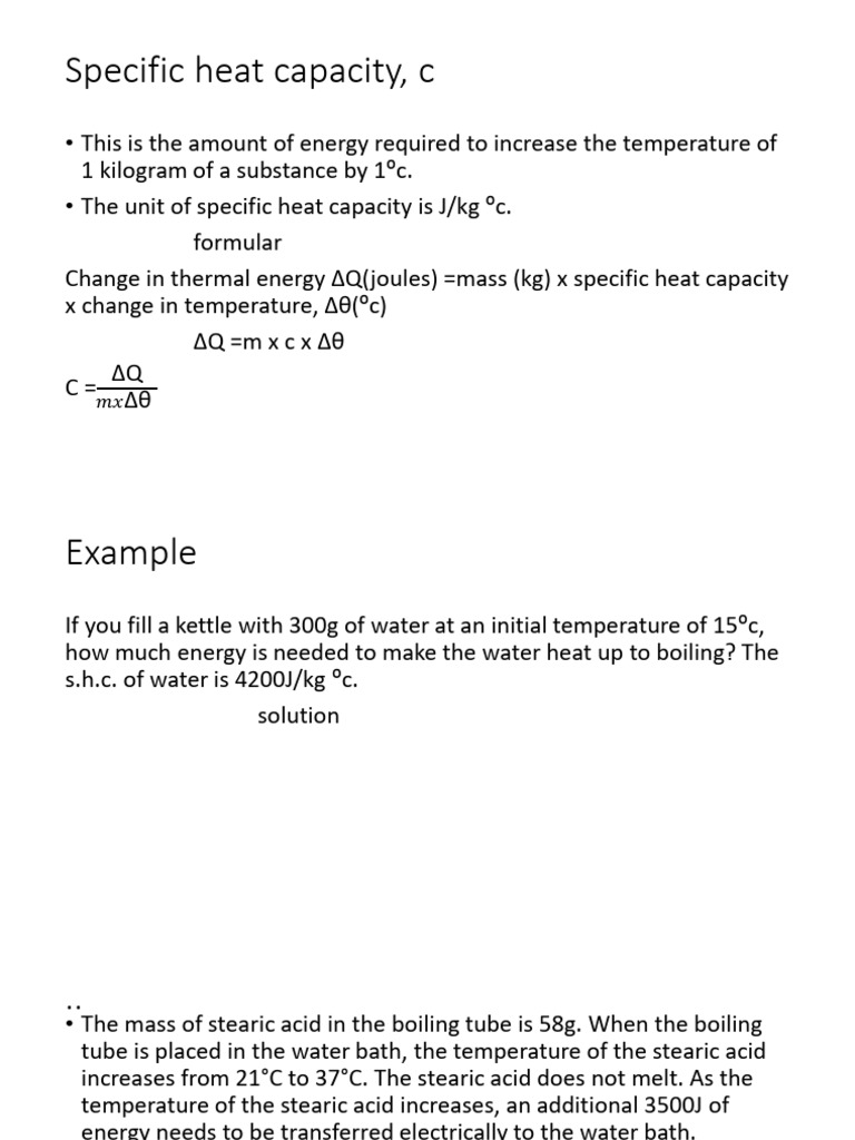 Understanding Specific Heat Capacity Calculations | PDF | Heat Capacity ...