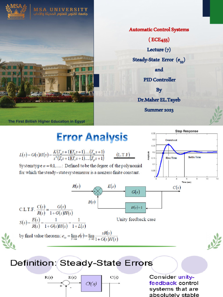 PID Controller and Steady-State Error | PDF