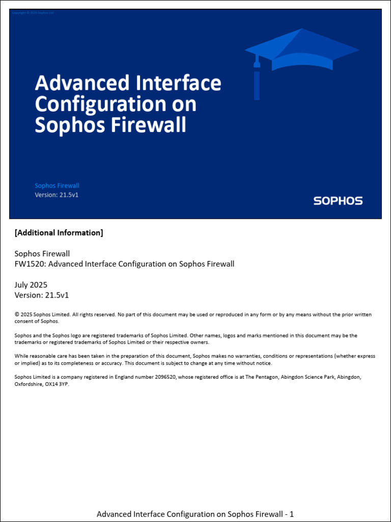 Advanced Interface Setup for Sophos Firewall | PDF | Computer ...