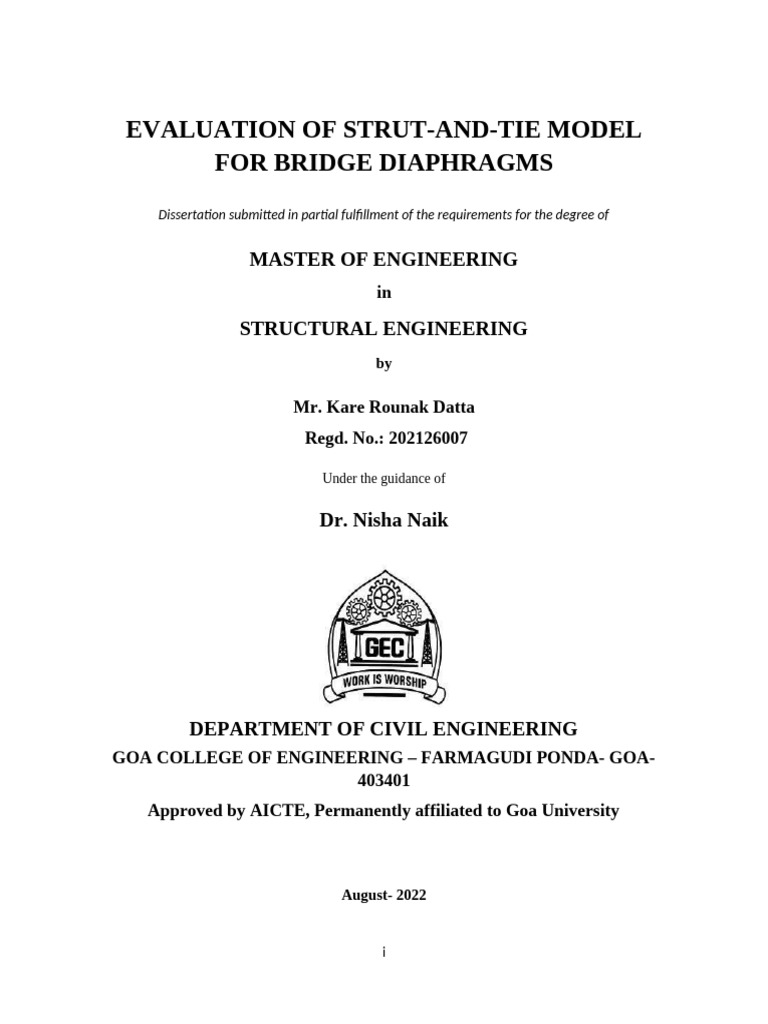 Strut and Tie Model for Bridge Diaphragms | PDF | Bending | Bridge