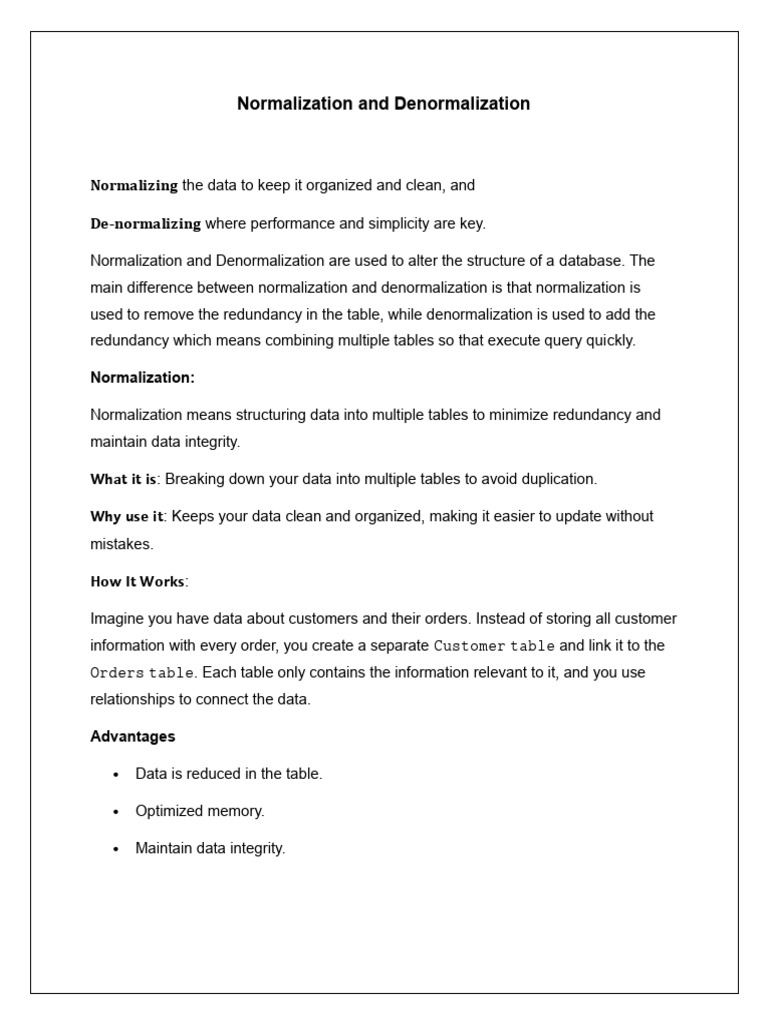 Normalization vs Denormalization Explained | PDF | Databases | Computing