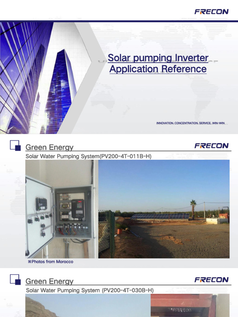 FRECON Solar Pumping Inverters Application Reference en V1.0 | PDF
