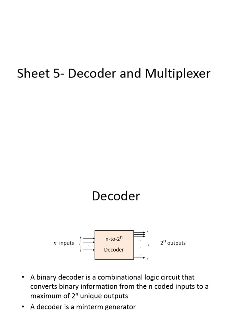 Decoder and Multiplexer Design Guide | PDF | Arithmetic | Electrical ...