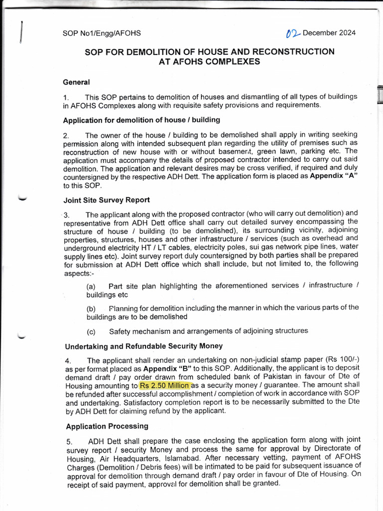 Demolition and Reconstruction SOP AFOHS | PDF | Demolition