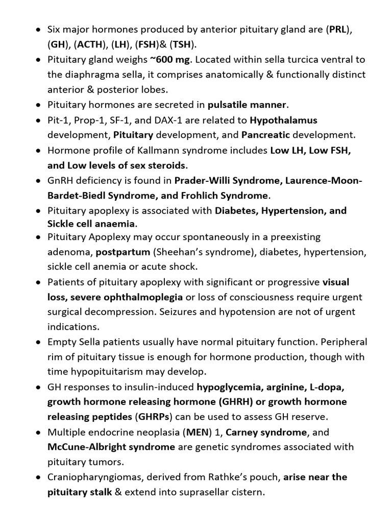 Overview of Pituitary Gland Hormones | PDF | Growth Hormone | Pituitary ...