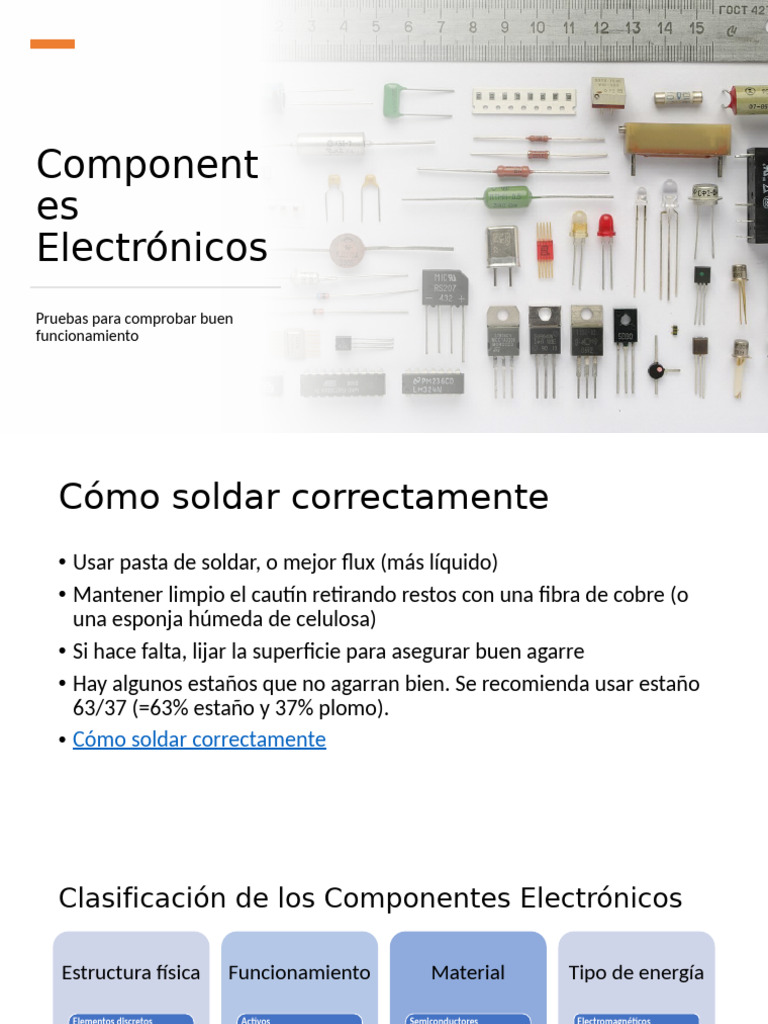 Componentes Electrónicos y Pruebas de Funcionamiento | PDF | Componente ...