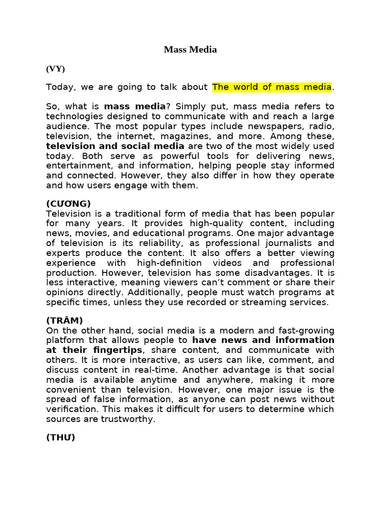 Mass Media | PDF