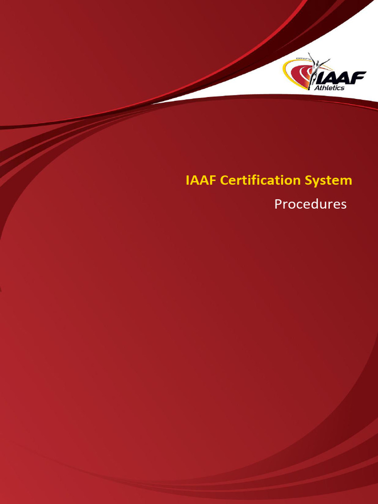 IAAF Certification System Overview | PDF | Track And Field | Certification