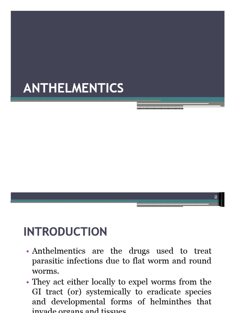 Anthelmintic s | PDF | Parasitology
