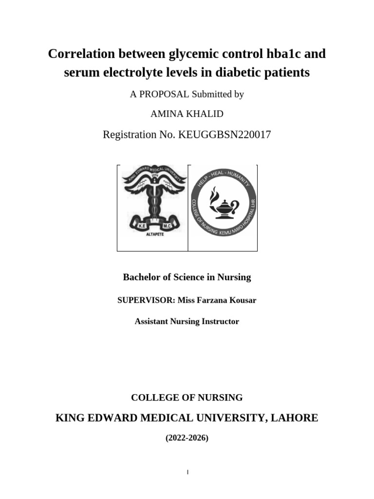 Glycemic Control and Electrolyte Levels in Diabetes | PDF | Glycated ...