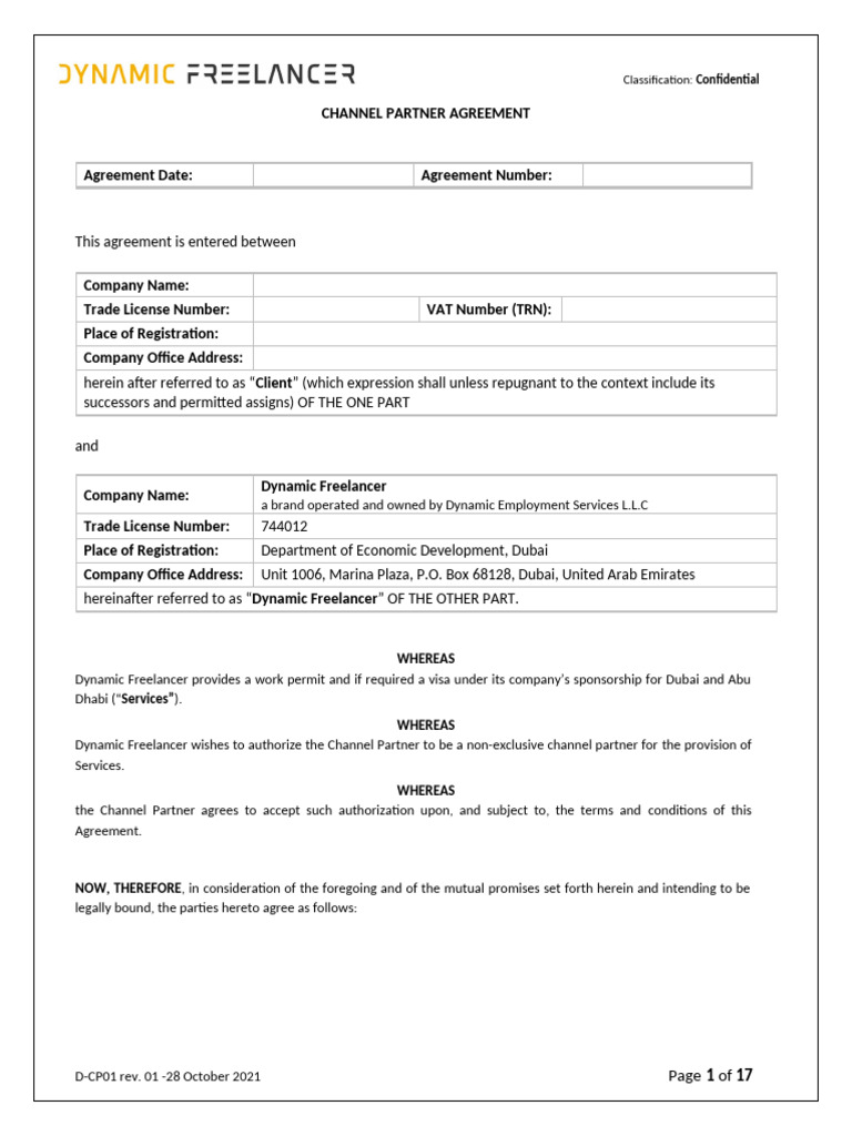 Channel Partner Agreement for Services | PDF | Breach Of Contract ...