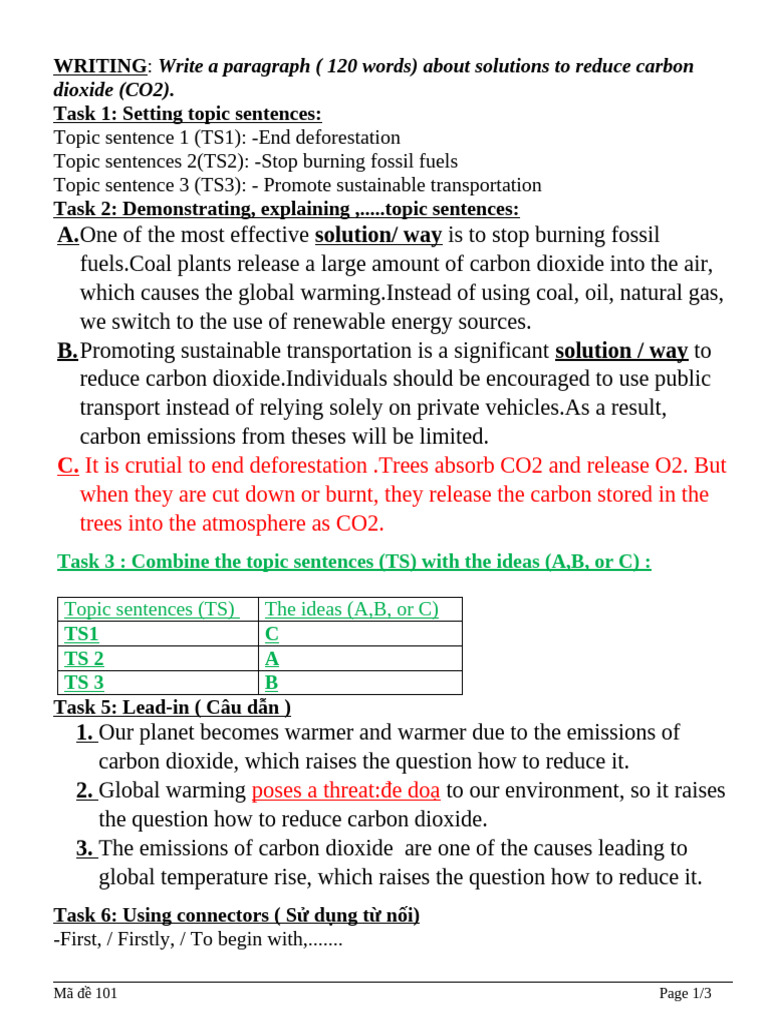 Period 58-Writing -ôn nthi hk 2 | PDF | Climate Change | Fossil Fuels