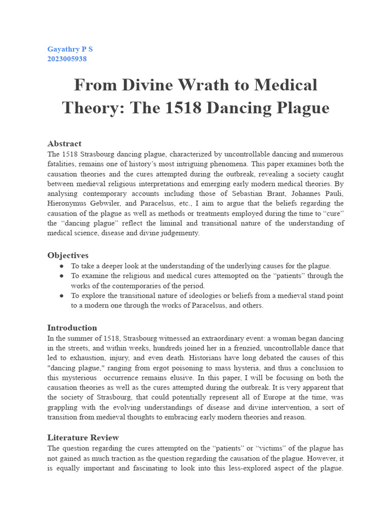 1518 Dancing Plague: Causes and Cures | PDF