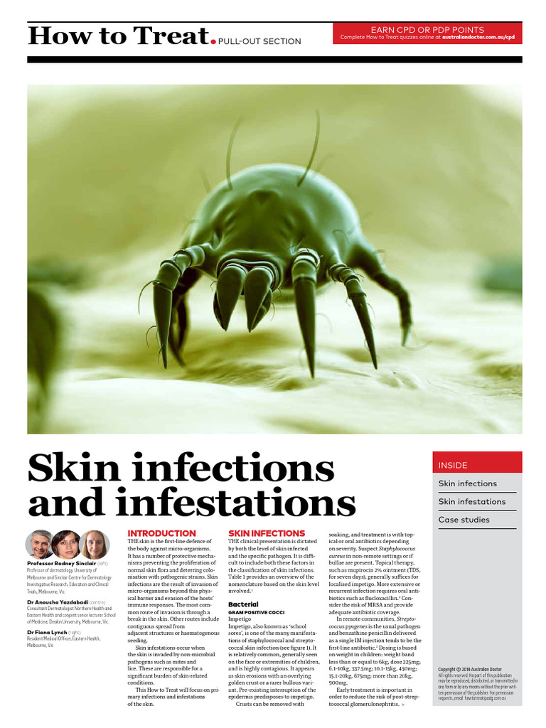 Skin Infections and Infestations Guide | PDF | Infection | Immunology