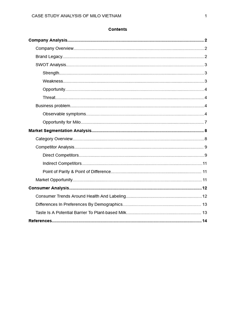 Milo Vietnam Case Study Analysis | PDF | Brand | Milk