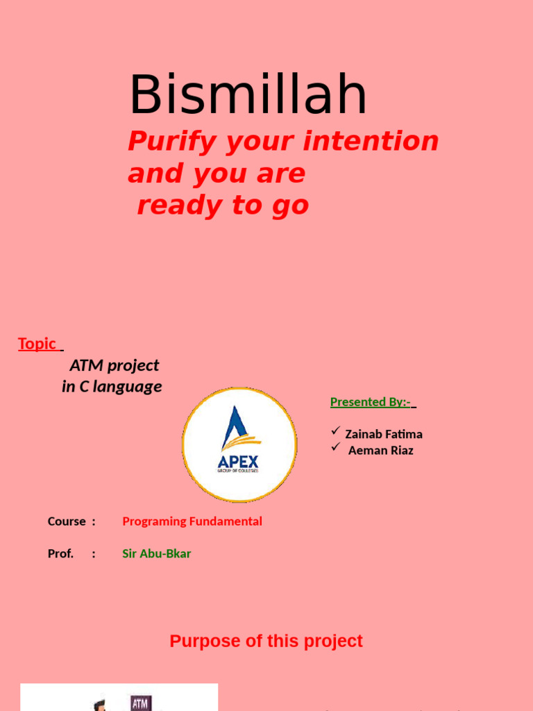 ATM Project in C Programming Guide | PDF | Control Flow | Computer ...