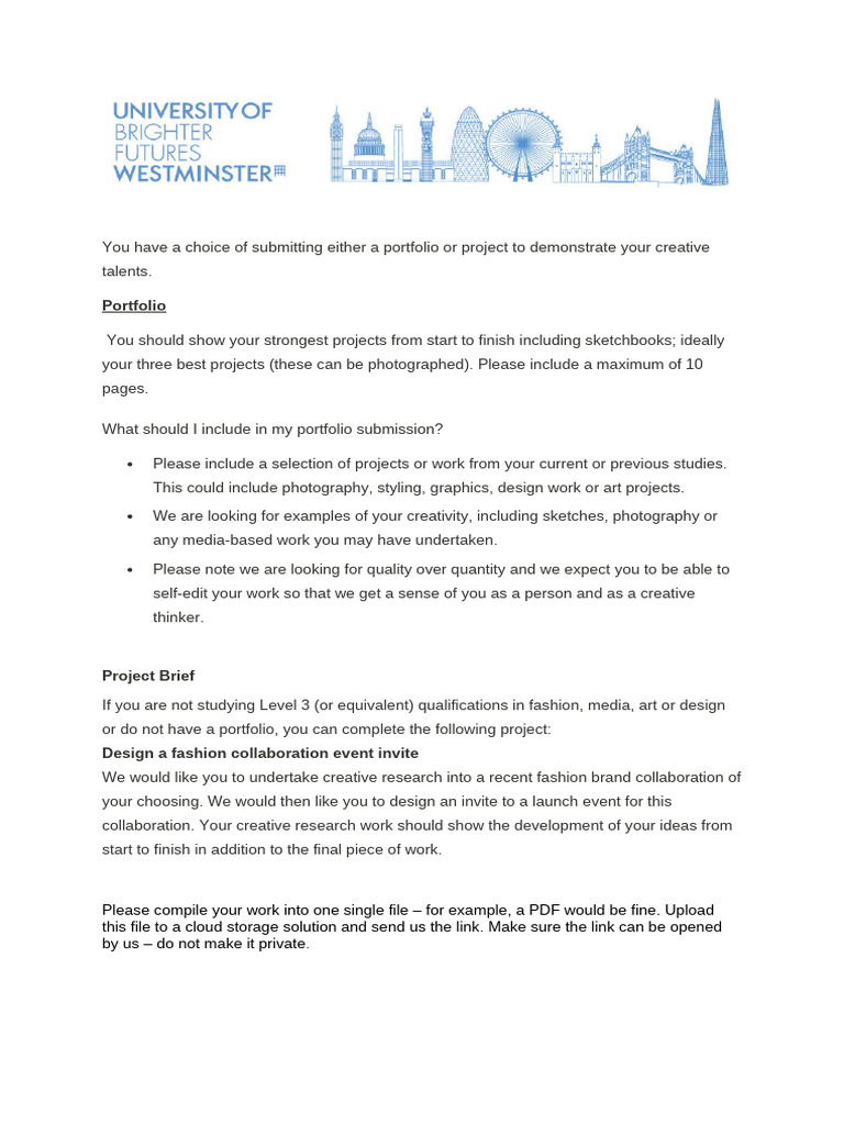 Portfolio and Project Submission Guide | PDF