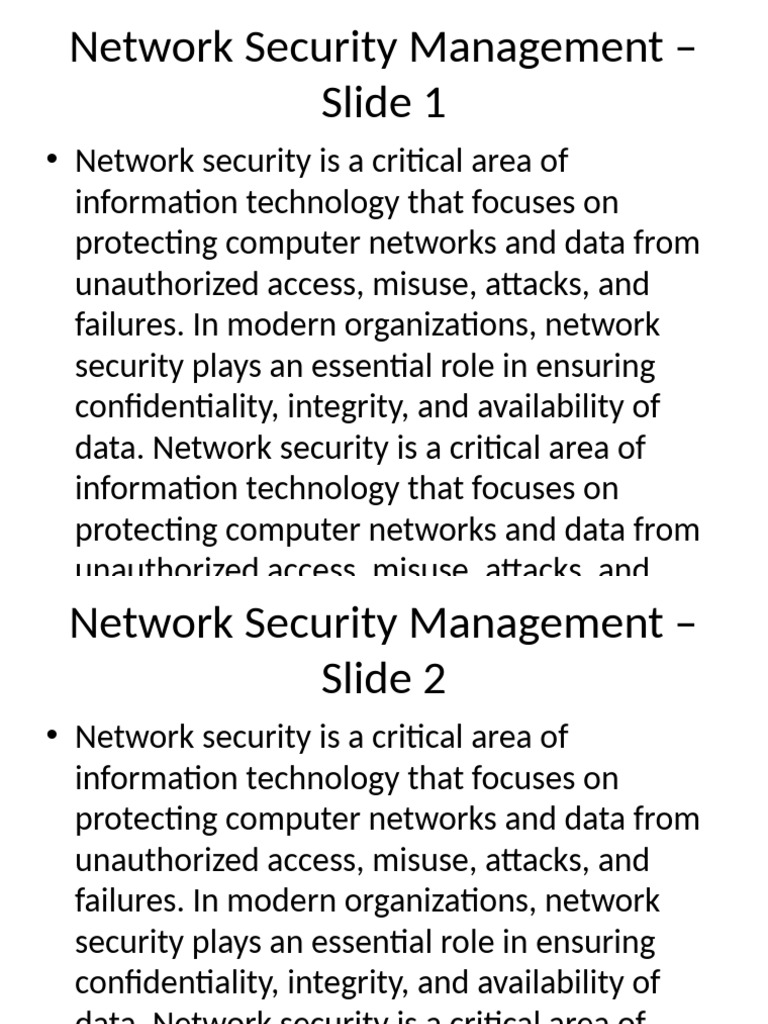 Network Security Management Overview | PDF | Network Security | Security