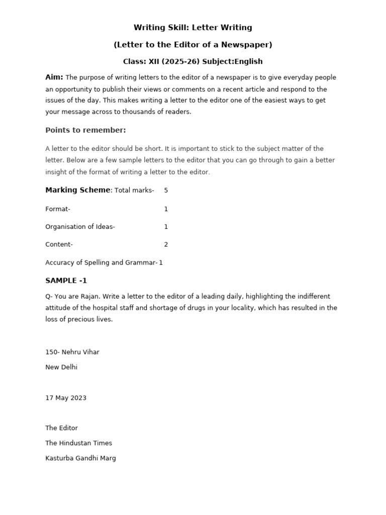 Guide to Writing Letters to the Editor | PDF