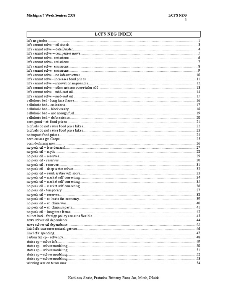 Neg Fuel Standards | PDF