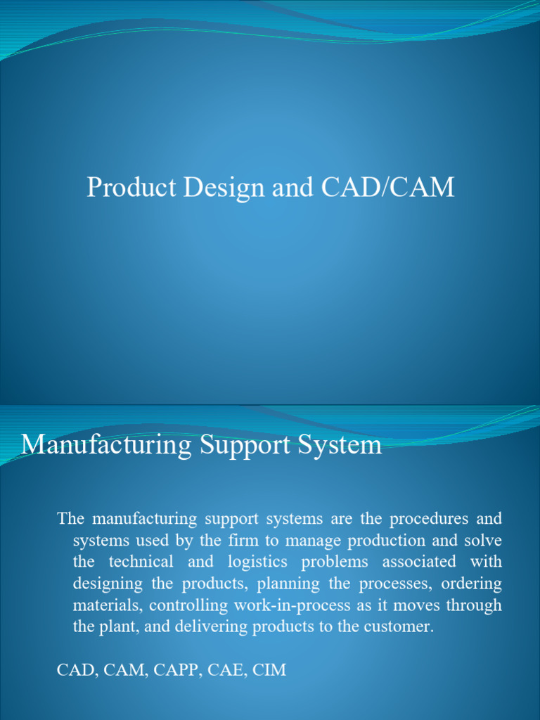 CAD/CAM in Product Design & Manufacturing | PDF | Computer Aided Design ...