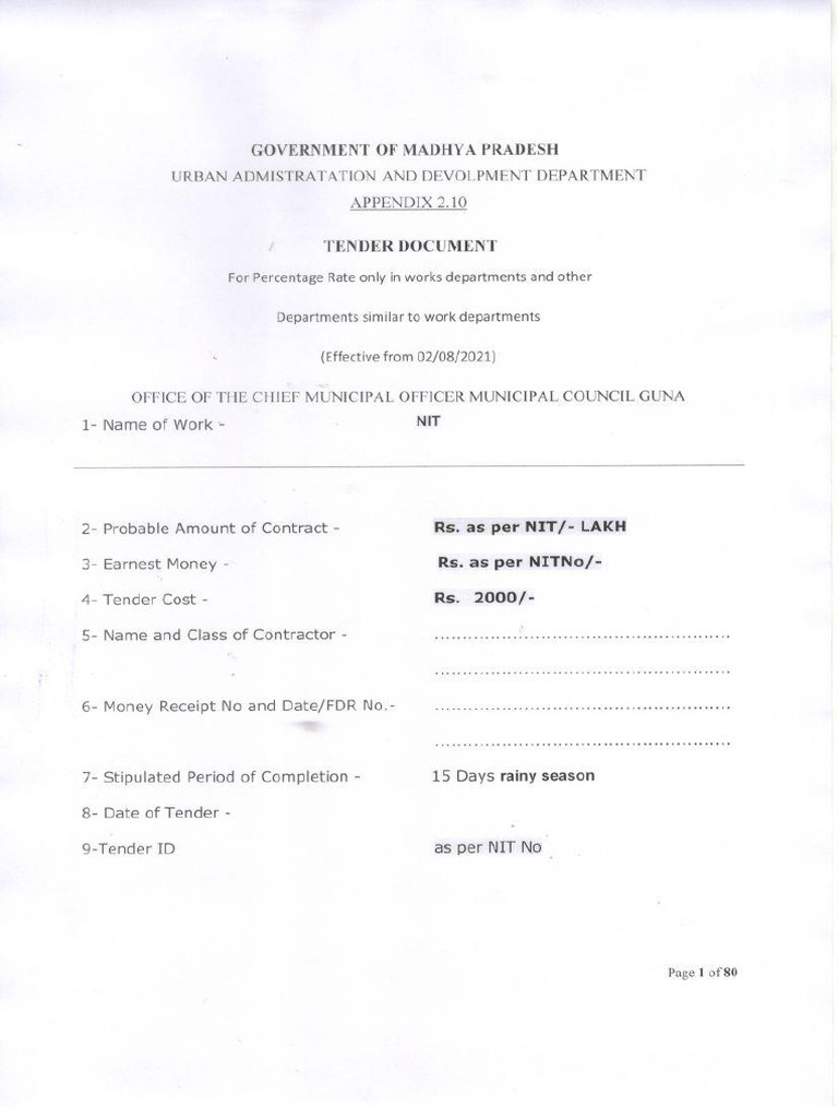 Tender Documents New | PDF