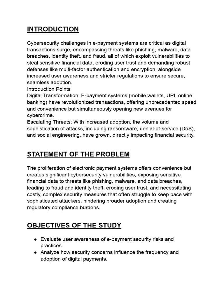 Cybersecurity in E-Payment Systems | PDF | Computer Security | Security