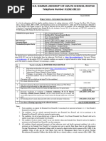 UHSR CET Admission Notice 2025-26 | PDF | Health Care