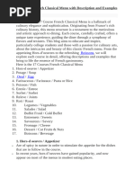 17-Course French Classical Menu Guide | PDF | Hors D'oeuvre | Pasta