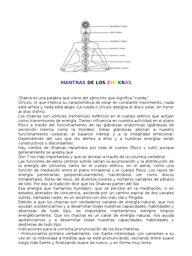Guía de Mantras y Chakras | PDF | Chakra | Glándula pituitaria