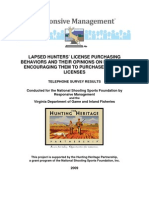 NSSF - Lapsed Hunters' License Purchasing Behaviors and their Opinions on Messages Encouraging the to Purchase Hunting Licenses - 2009