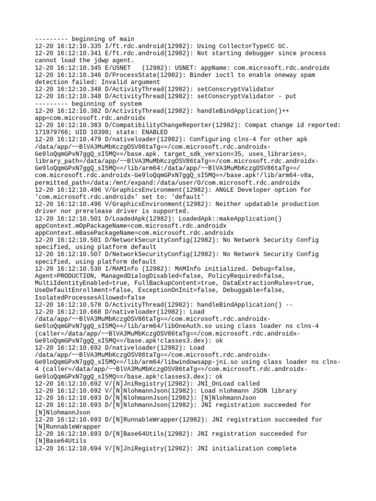Microsoft RDC Android Log Analysis | PDF | Android (Operating System ...