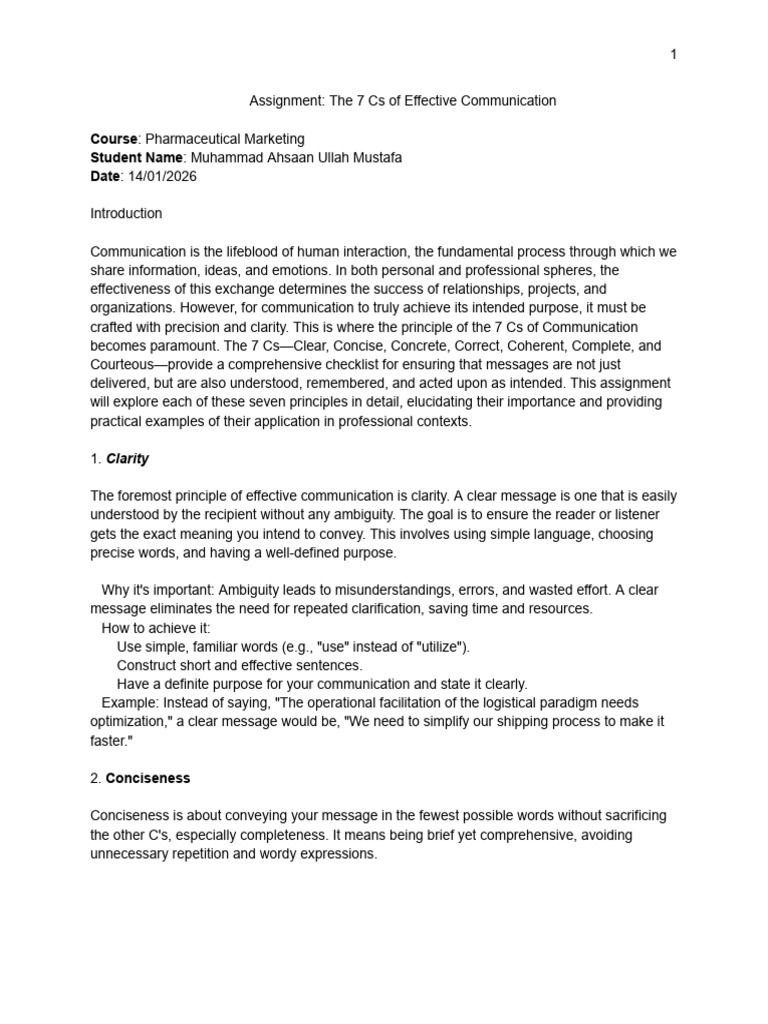 7 Cs of Effective Communication Guide | PDF | Communication | Information