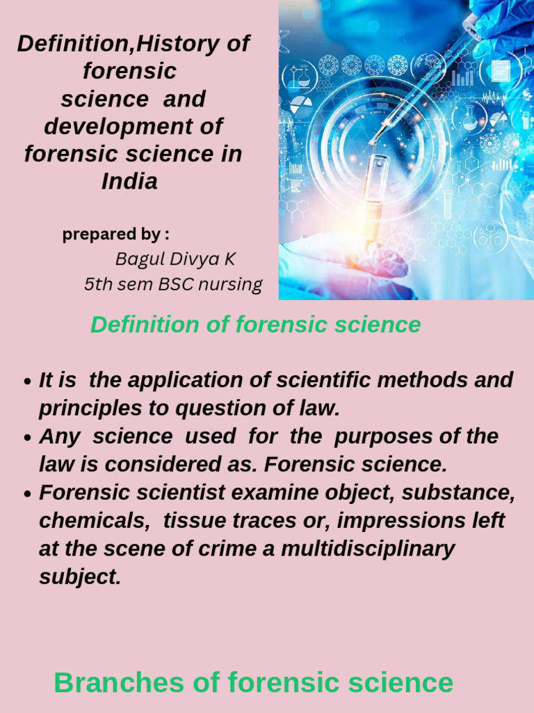 Forensic Science: Definition & History in India | PDF | Forensic ...